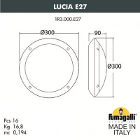 Уличное бра Fumagalli Lucia 1R3.000.000.WYE27BU1 белый/синий, опал