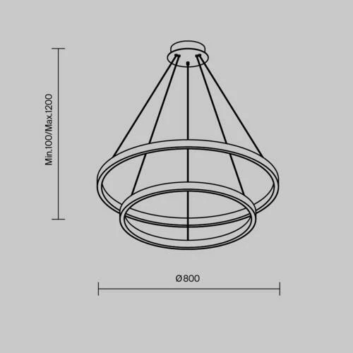 Подвесной светильник Modern Rim, LED 84W, Латунь, Белый (Maytoni, MOD058PL-L74BSK) - Amppa.ru