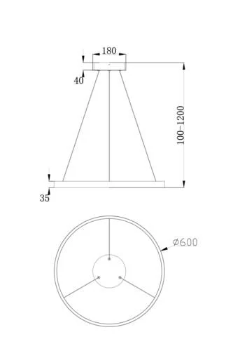 Подвесной светильник Modern Rim, LED 37W, 4000K, Белый, Белый (Maytoni, MOD058PL-L32W4K) - Amppa.ru