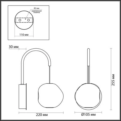 Бра Jemstone, Led, Золотой (Odeon Light, 5085/5wl) - Amppa.ru