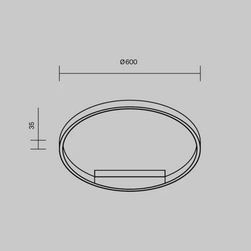 Потолочный светильник Modern Rim, LED 35W, Черный, Белый (Maytoni, MOD058CL-L35BK) - Amppa.ru