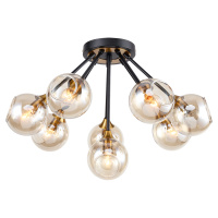 Потолочная люстра Lgo Ouachita, 8xE14, Черный и Янтарный (Lussole, GRLSP-8275)